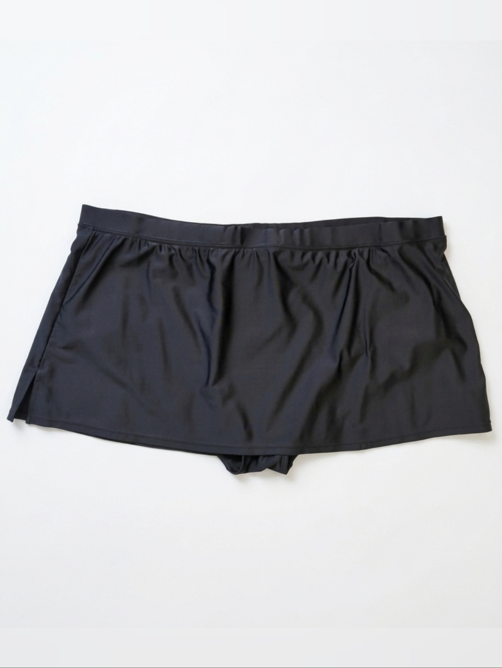 Alia Swim Skirt with Built In Briefs Womens Plus Size 16 Solid Black Bottoms
